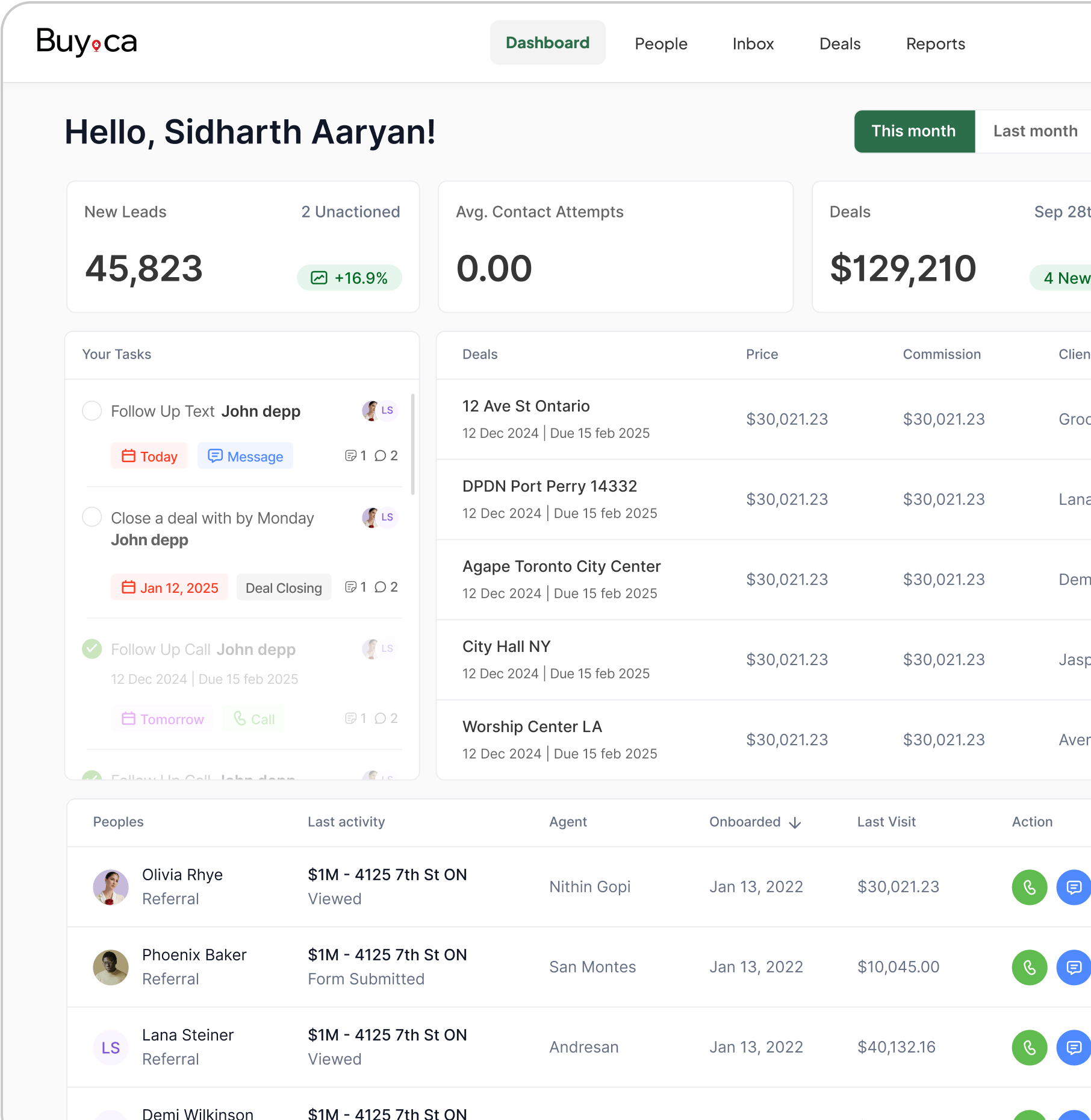 CRM Dashboard